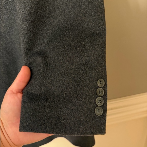 Men’s Pronto Uomo Charcoal Wool Blend Trench Pea Coat Jacket 42R - Picture 6 of 14